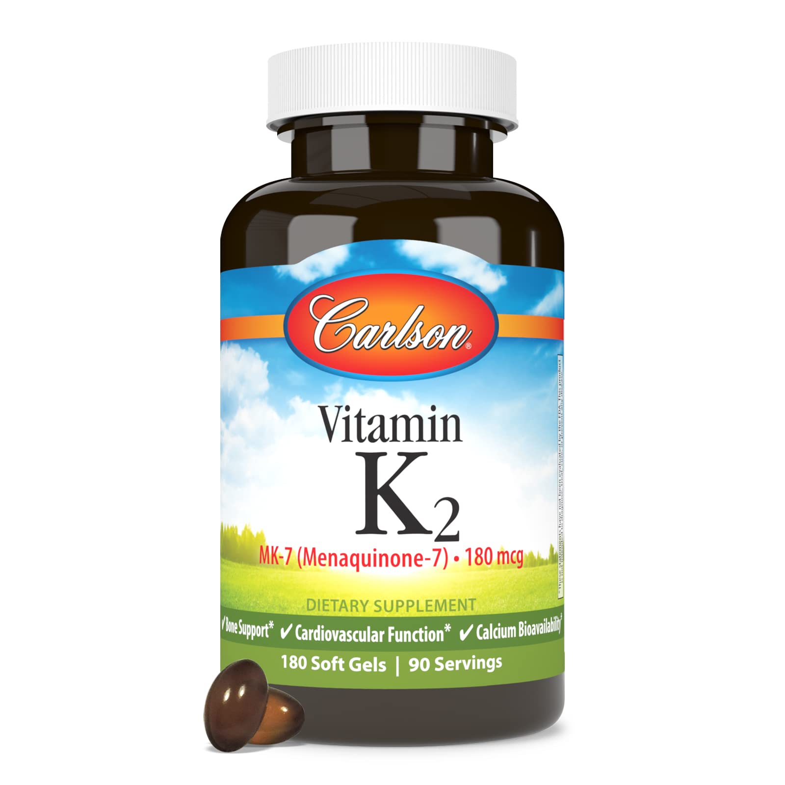 Amazon.com: Carlson Vitamin K2 MK-7 (Menaquinone), 180 mcg, Bone